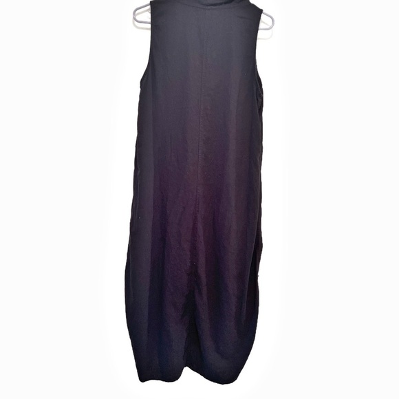 Cynthia Rowley Navy Blue Linen Asymmetrical Cowl Neck Dress - Picture 6 of 6